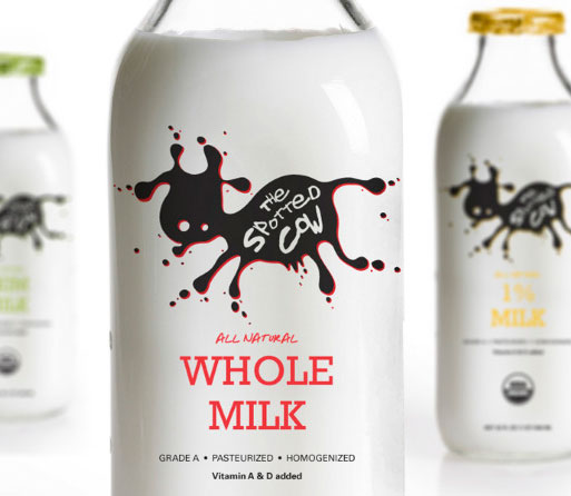 Дизайн упаковки молока Spotted Cow